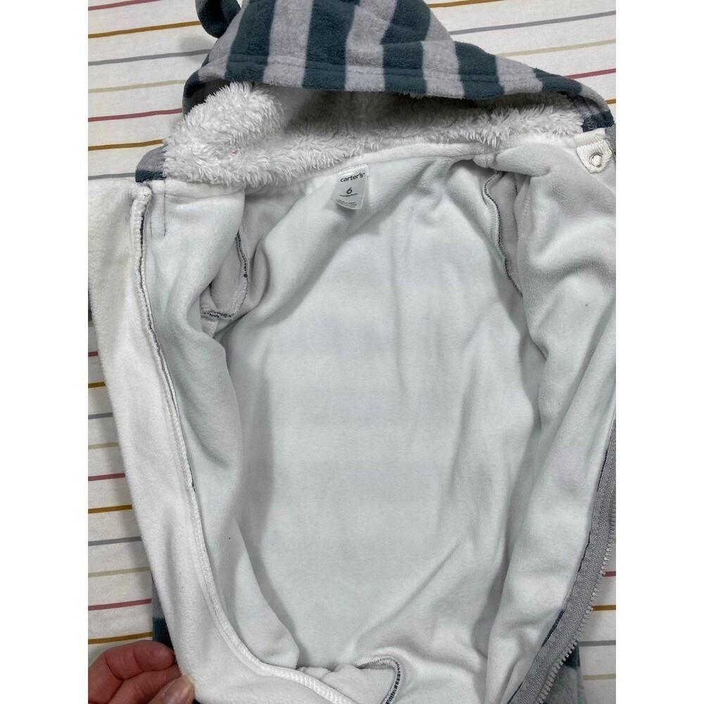 Cozy Carter’s “Little Guy” Hooded Fleece Bunting – Size 6M - Picture 4 of 5